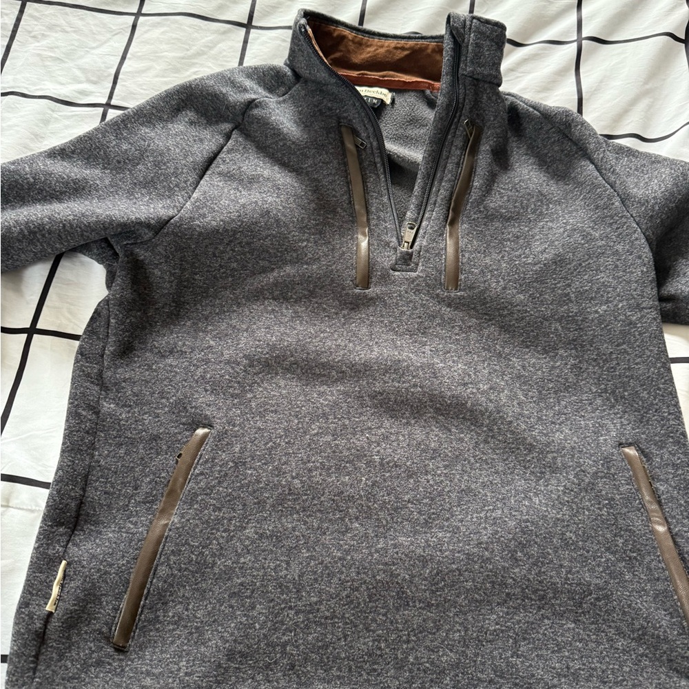 Men's Charcoal Zip-Up Sweater